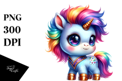 Expressive Baby Unicorn, Transparent PNG Product Image 1