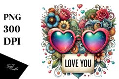 Puppy with Heart Sunglasses PNG Product Image 1