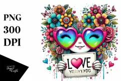 Puppy with Heart Sunglasses PNG Product Image 1