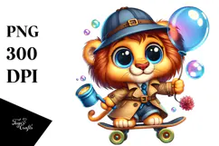 Lion Skateboard PNG Product Image 1