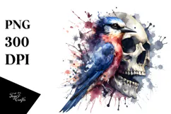Grunge Bird Half Splashes Watercolor Digital Art Product Image 1