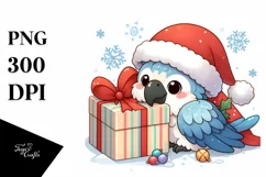 Cute Winter Macaw Clipart PNG Product Image 3