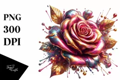 Abstract Shiny Rose Watercolor | Sublimation | Clipart Product Image 1