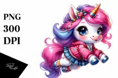 Vibrant Unicorn Jumping, Playful PNG Product Image 3