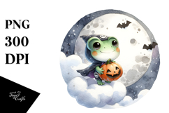 Cute Washed Halloween Frog PNG Product Image 1