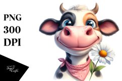 Cow Sublimation Clipart Cow Portrait Product Image 1