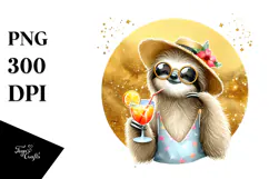 Hipster Sloth Painting, Transparent PNG Product Image 1