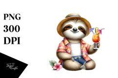 Hipster Sloth Painting, Transparent PNG Product Image 1