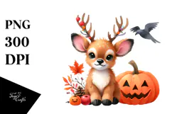 Cute Baby Elk Halloween Clipart Product Image 1