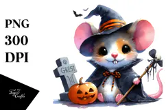 Cute Baby Mouse Halloween Sublimation Clipart Product Image 1