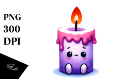 Vibrant Candle Watercolor Clipart Product Image 1