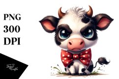 Sassy Cow with Bow, Funny PNG Product Image 1