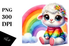 Baby Lamb with Spring Clothes, Vibrant PNG Product Image 1