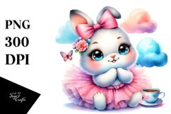 Baby Rabbit with Tutu, Vibrant PNG Product Image 1