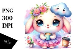 Baby Rabbit with Tutu, Vibrant PNG Product Image 1