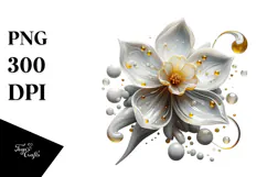 Abstract y Daffodil with Golden Insertions PNG Product Image 1