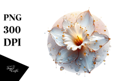 Daffodil Watercolor Splash PNG Product Image 1