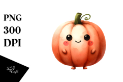 Funny Simple Pumpkin Washed Watercolor PNG Product Image 1