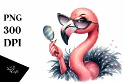 Washed Flamingo Vintage Clipart Product Image 1