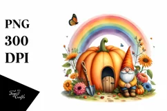 Gnome House with Pumpkin | Sublimation | PNG Clipart Product Image 3