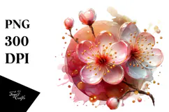 Abstract Golden Cherry Blossom PNG Product Image 1