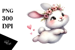 Silly Cartoon Rabbit Jumping PNG Product Image 1