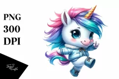 Cute Unicorn Dancing in Winter, Vibrant PNG Product Image 3