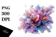 Glossy Pastel Violet Watercolor PNG Product Image 1