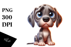 Baby Great Dane Cartoon Funny Looking Sublimation Clipart Product Image 1