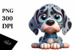 Colorful Baby Great Dane Cartoon | Sublimation | Clipart Product Image 1