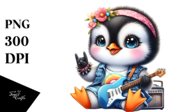Cute Rocker Penguin, High-Res PNG Product Image 1