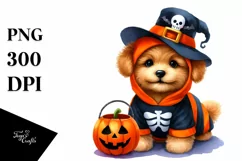 Cute Baby Dog Halloween Clipart Product Image 1