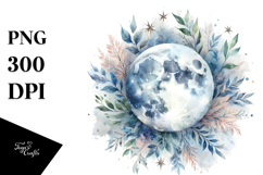 Abstract Moon Watercolor Sticker | Sublimation | Clipart Product Image 1