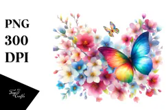 Colorful Butterfly Painting PNG Product Image 1