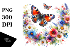 Colorful Butterfly Painting PNG Product Image 1