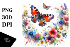 Colorful Butterfly Painting PNG Product Image 1