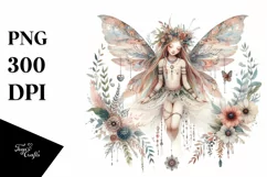 Detailed Watercolor Boho Fairy | Sublimation | PNG Clipart Product Image 3