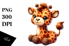 Colorful Baby Old Plush Giraffe Product Image 1