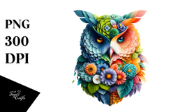Vibrant Owl with Plant Leaves, 20 oz Tumbler Product Image 1
