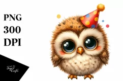 Shy Party Baby Owl Clipart Product Image 3
