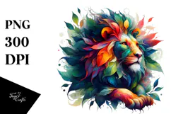 Abstract Lion Plant Leaves PNG Product Image 1