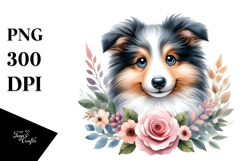 Watercolor Collie Funny Baby Eyes Product Image 1