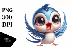a Cute Colorful Baby Swallow Dancing | Clipart Product Image 1