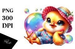 Baby Chicken with Summer Clothes, Vibrant PNG Product Image 1