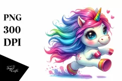 Funny Cute Unicorn Clipart PNG Product Image 3