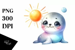 Colorful Baby Seal | Sublimation | Clipart Product Image 3