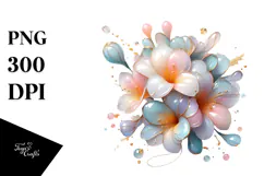 Abstract Watercolor Freesia, PNG Product Image 1