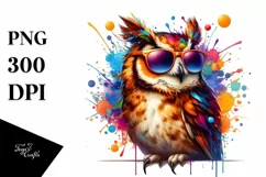 Fun and Vibrant Owl Sunglasses| Clipart Product Image 1