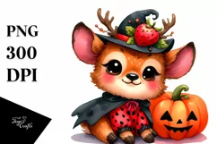 Cute Baby Elk Halloween Clipart Product Image 3