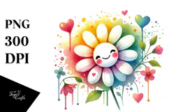Colorful Heart with Hanging Hearts PNG Product Image 1